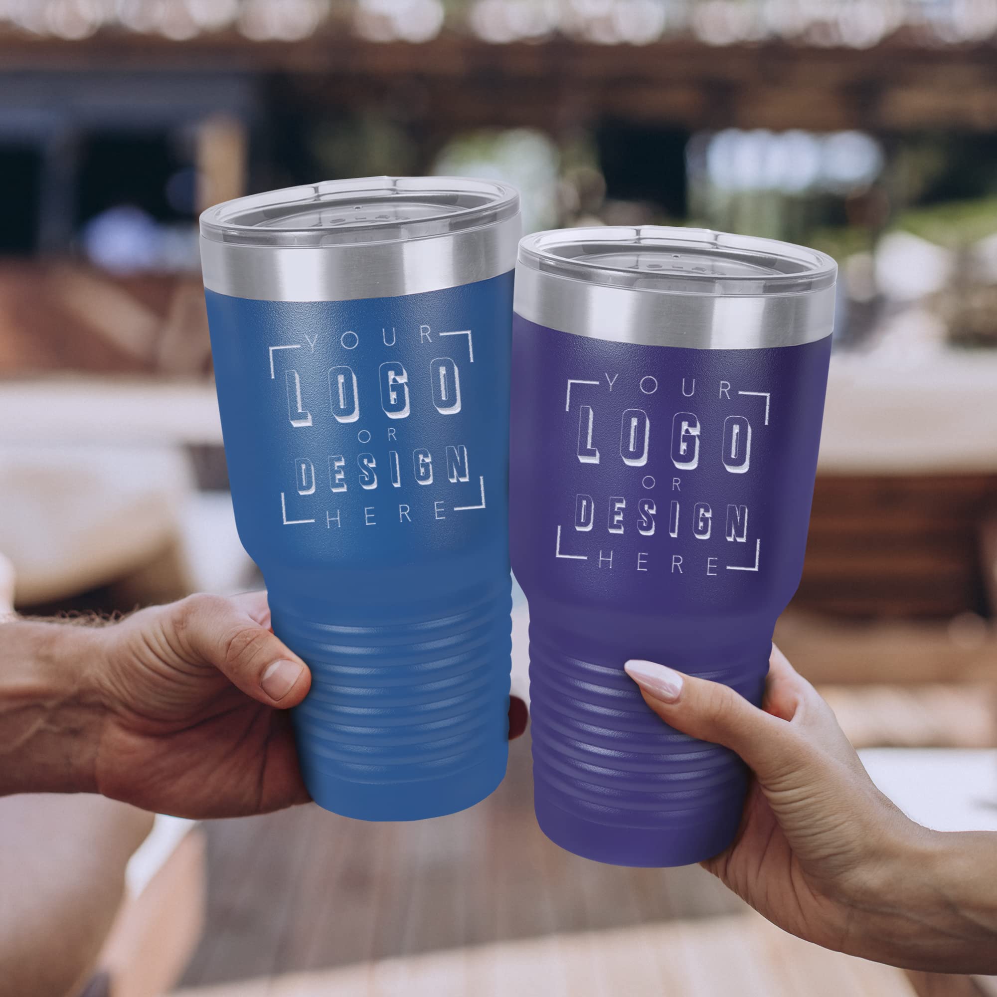 Custom Stainless Steel Tumbler 30oz - Double Wall Vacuum Insulated Coffee Travel Mug - Keeps Drinks Hot & Cold for 12 Hours - Perfect for Office, Gym, Hiking & Outdoor Activities (Black)