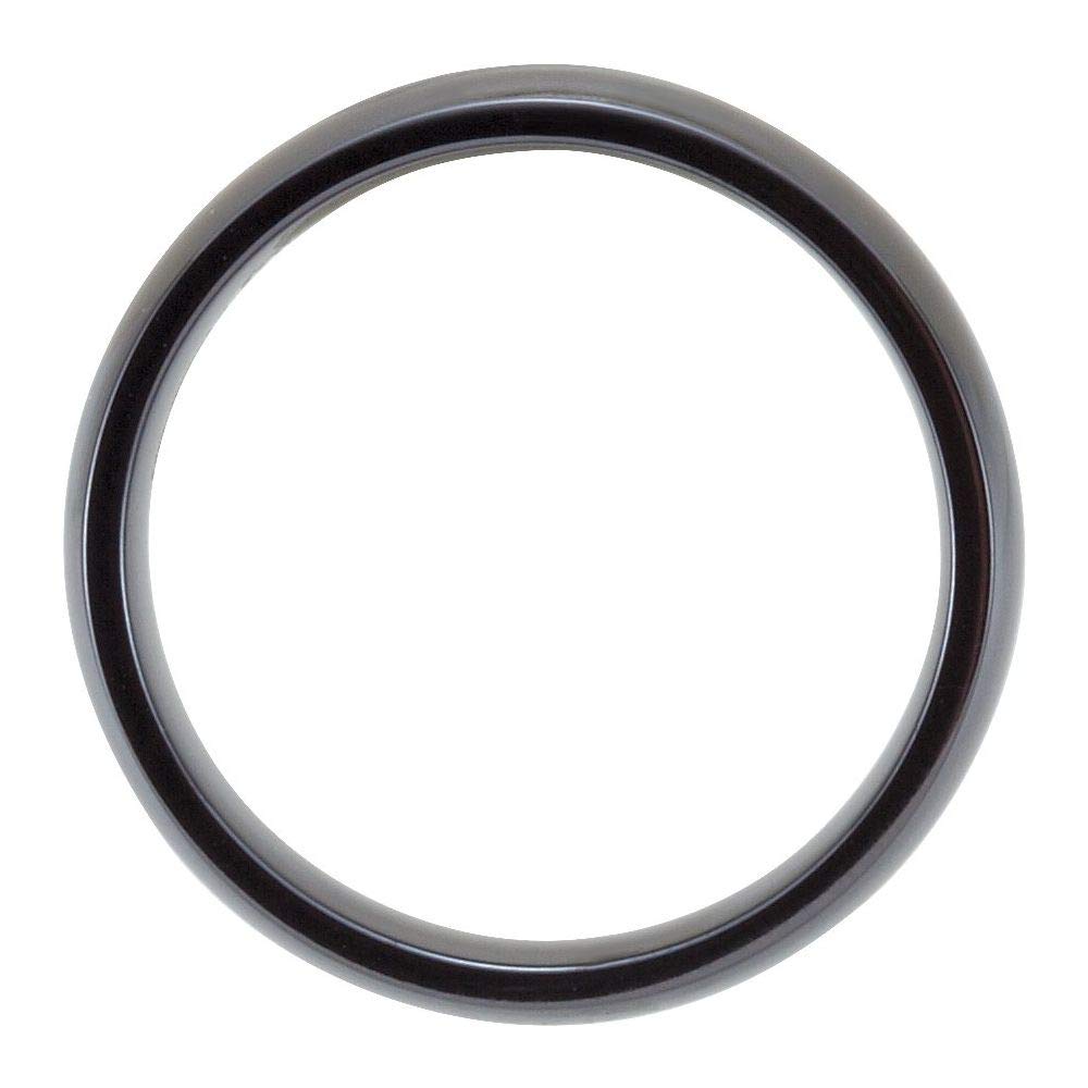 Black Solid Titanium 6mm Domed Polished Wedding Band Ring for Men - Comfort Fit, Durable & Hypoallergenic - Perfect for Engagement, Anniversary & Everyday Wear