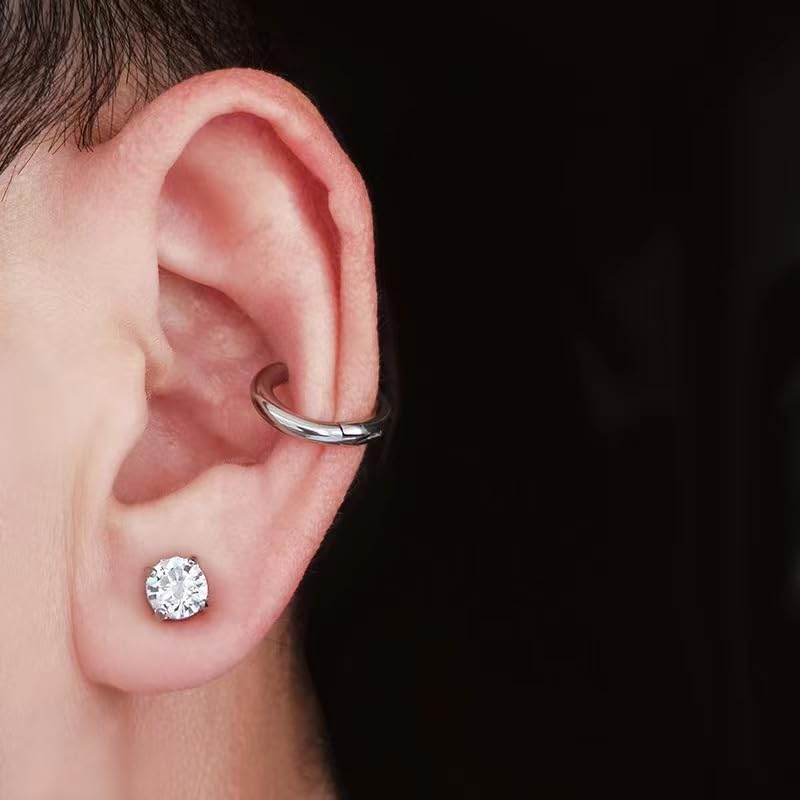 CZ Magnetic Clip-On Earrings for Men & Women - Stainless Steel Fake Diamond Studs - Non-Pierced Fashion Jewelry for Parties, Weddings & Daily Wear