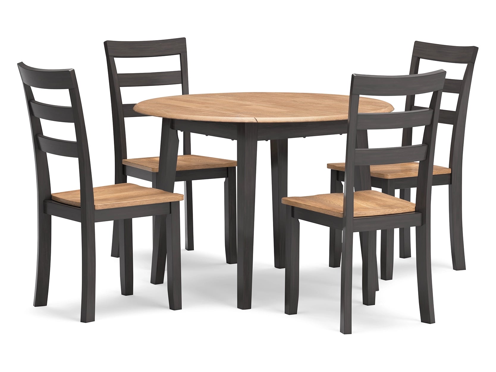 Gesthaven Brown Wooden Dining Table Set with 4 Chairs - Modern Kitchen Furniture for Small Spaces | Perfect for Breakfast Nook, Apartment Dining, and Family Gatherings