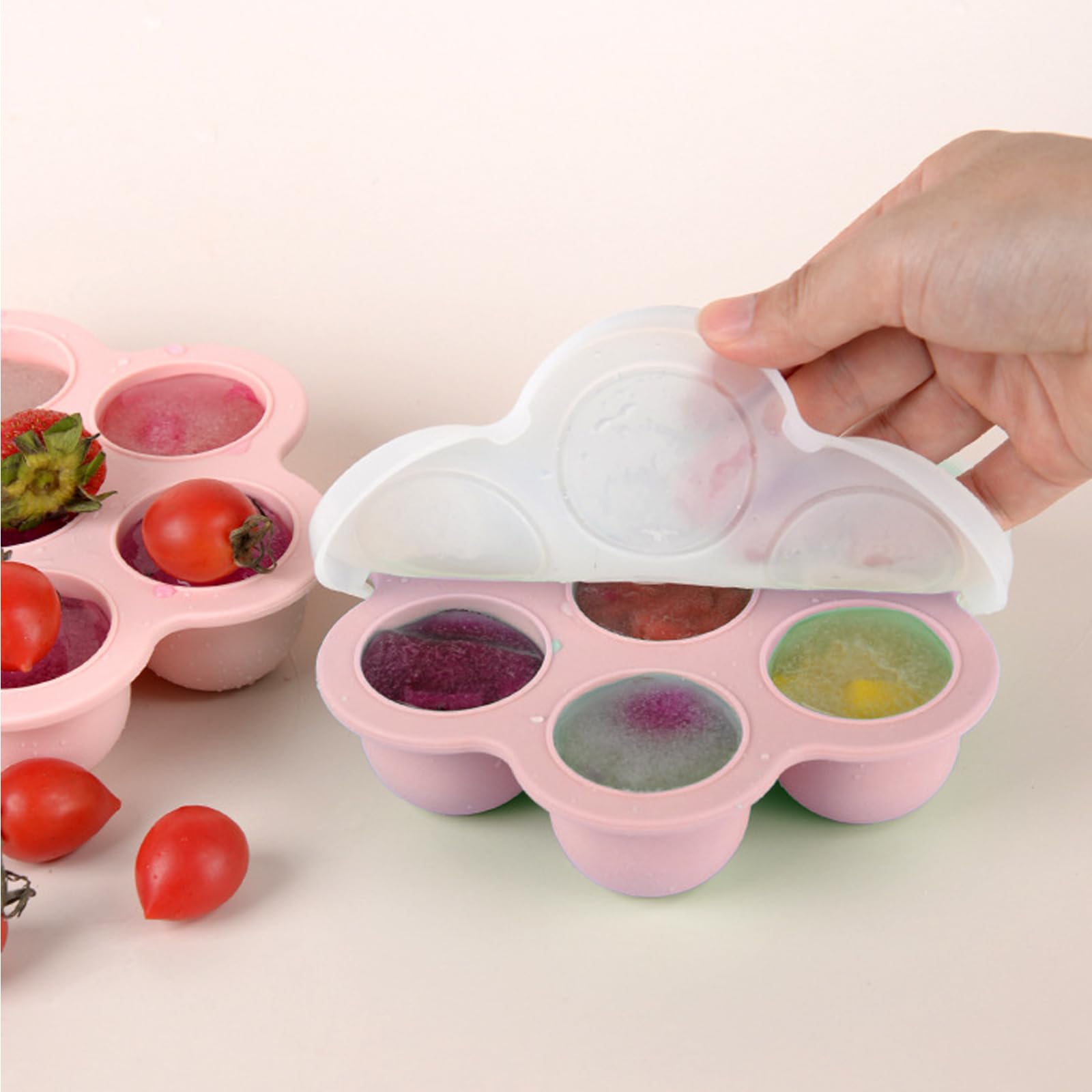 GNAUMORE Silicone Baby Food Storage Containers with Lids - BPA-Free Freezer Trays for Breast Milk, Puree & Snacks - Perfect for Meal Prep, Baby Led Weaning & Organizing Fridge