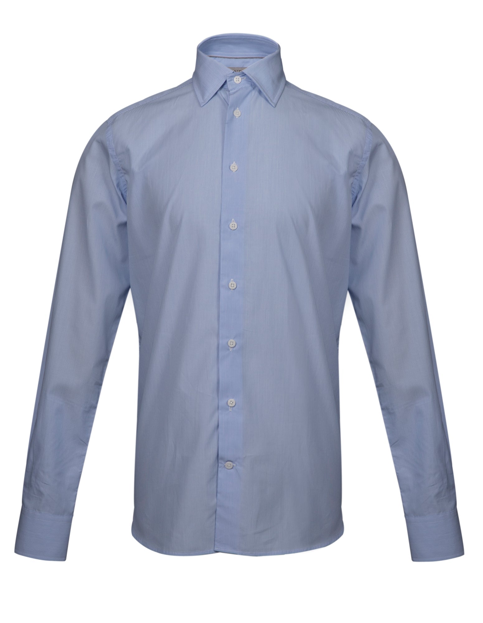 HENRY SARTORIAL Men's Classic Fit Fine Stripe Dress Shirt - Blue Formal Business Casual Shirt for Office, Wedding & Professional Occasions