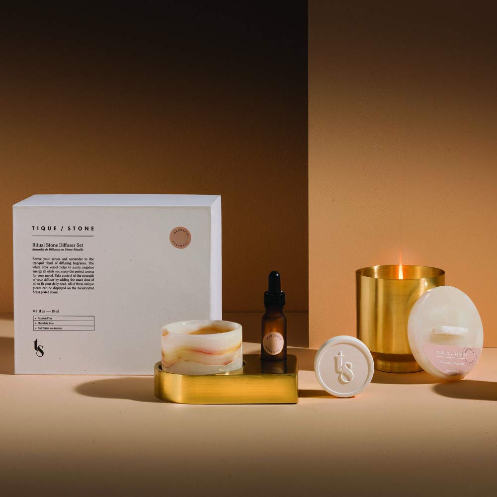 Aromatique Tique & Stone Ritual Stone Diffuser - 0.5 fl oz Elderflower Vetiver Essential Oil - Natural Home Aromatherapy for Relaxation & Stress Relief - Perfect for Bedroom, Bathroom & Office Spaces