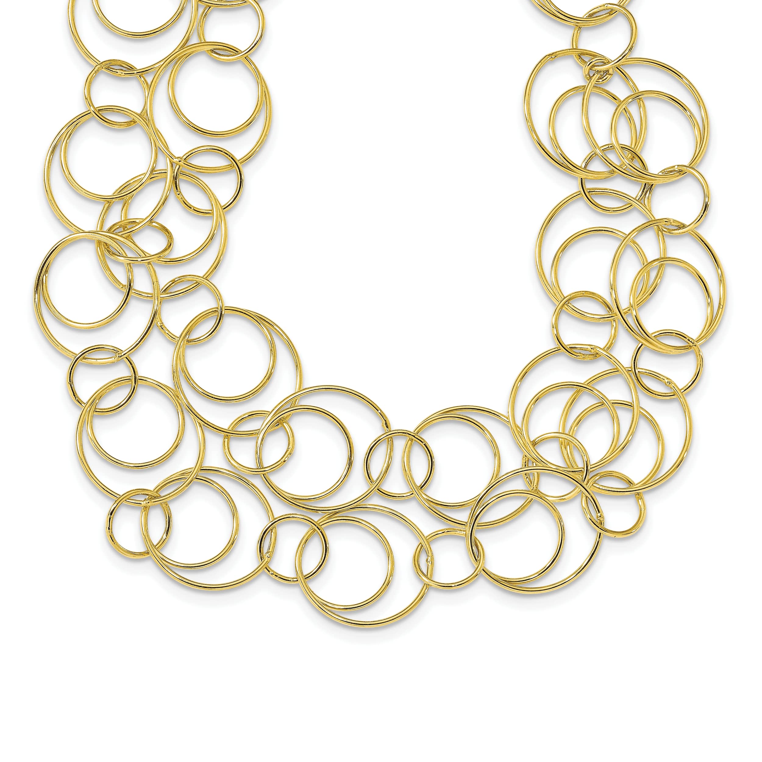 Elegant Sterling Silver Gold-Tone Polished Necklace for Women | Perfect for Parties, Weddings & Everyday Wear