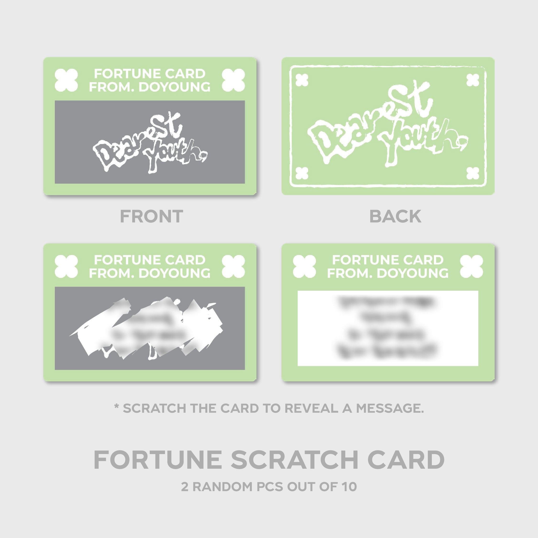 2024 DOYOUNG CONCERT Fortune Scratch Card Set - Dearest Youth Limited Edition Collectible Merchandise for K-pop Fans & Concert Souvenirs