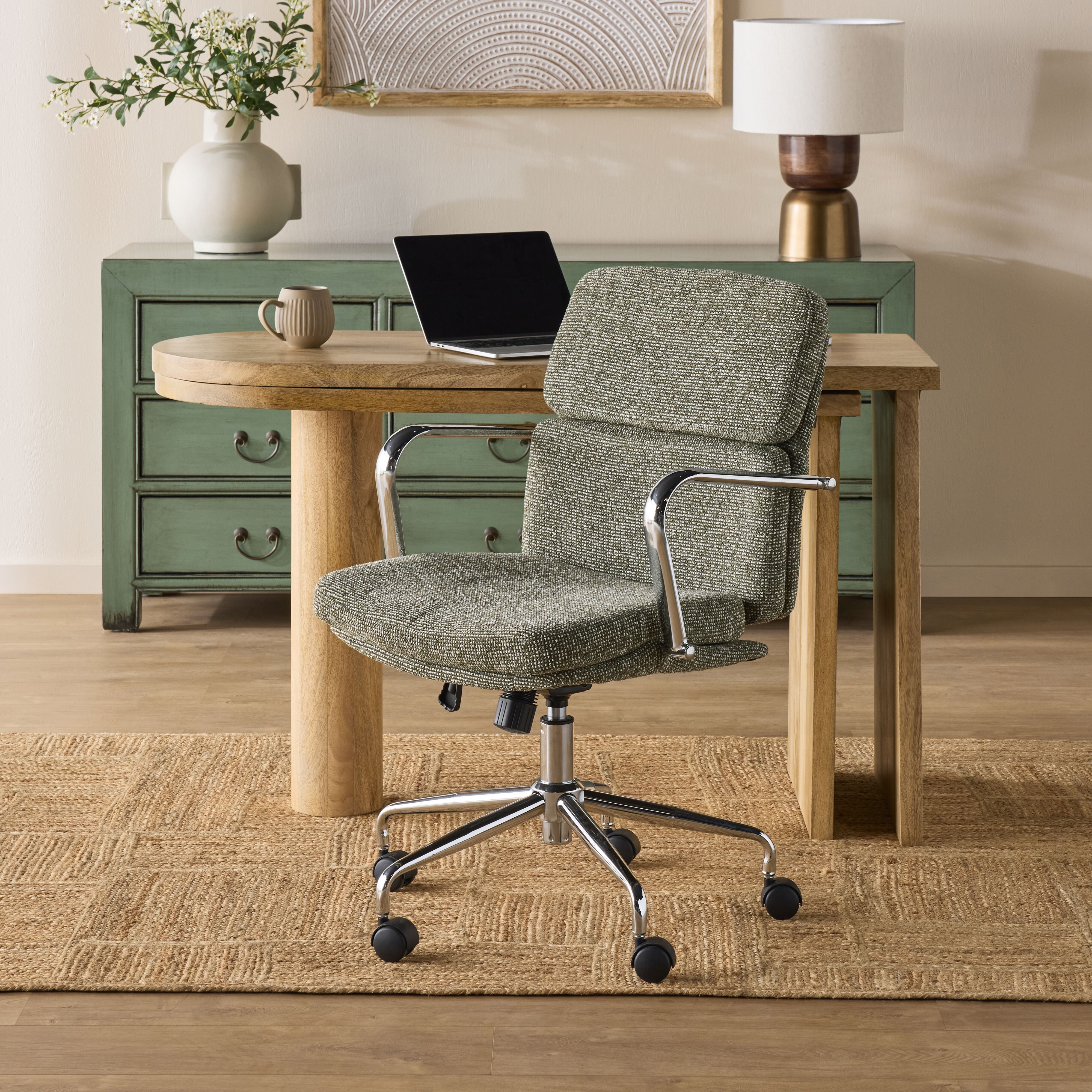 Ergonomic Green Archie Desk Chair - Adjustable Height & Lumbar Support for Home Office, Study, or Gaming - Comfortable Mesh Back & Padded Seat