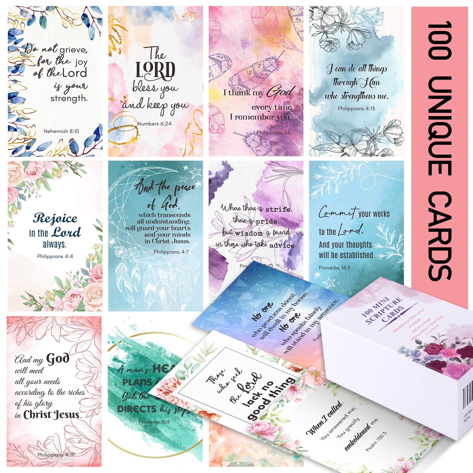 BRYTEFY 100 Inspirational Prayer Cards for Women - Assorted Bible Verse Scripture Cards, Christian Religious Gifts for Bible Study & Daily Devotion | Perfect for Women's Fellowship, Small Groups & Encouragement Gifts