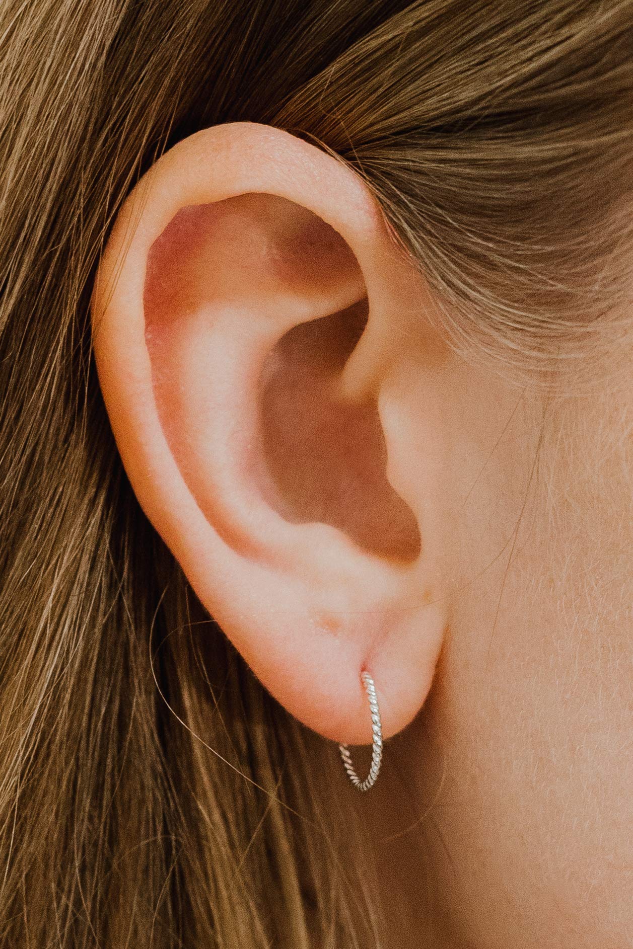 Sterling Silver 18 Gauge Twist Wire Ear Cuff - No Piercing Required - 10mm Ear Cuff Jewelry for Women - Perfect for Parties, Weddings & Everyday Wear