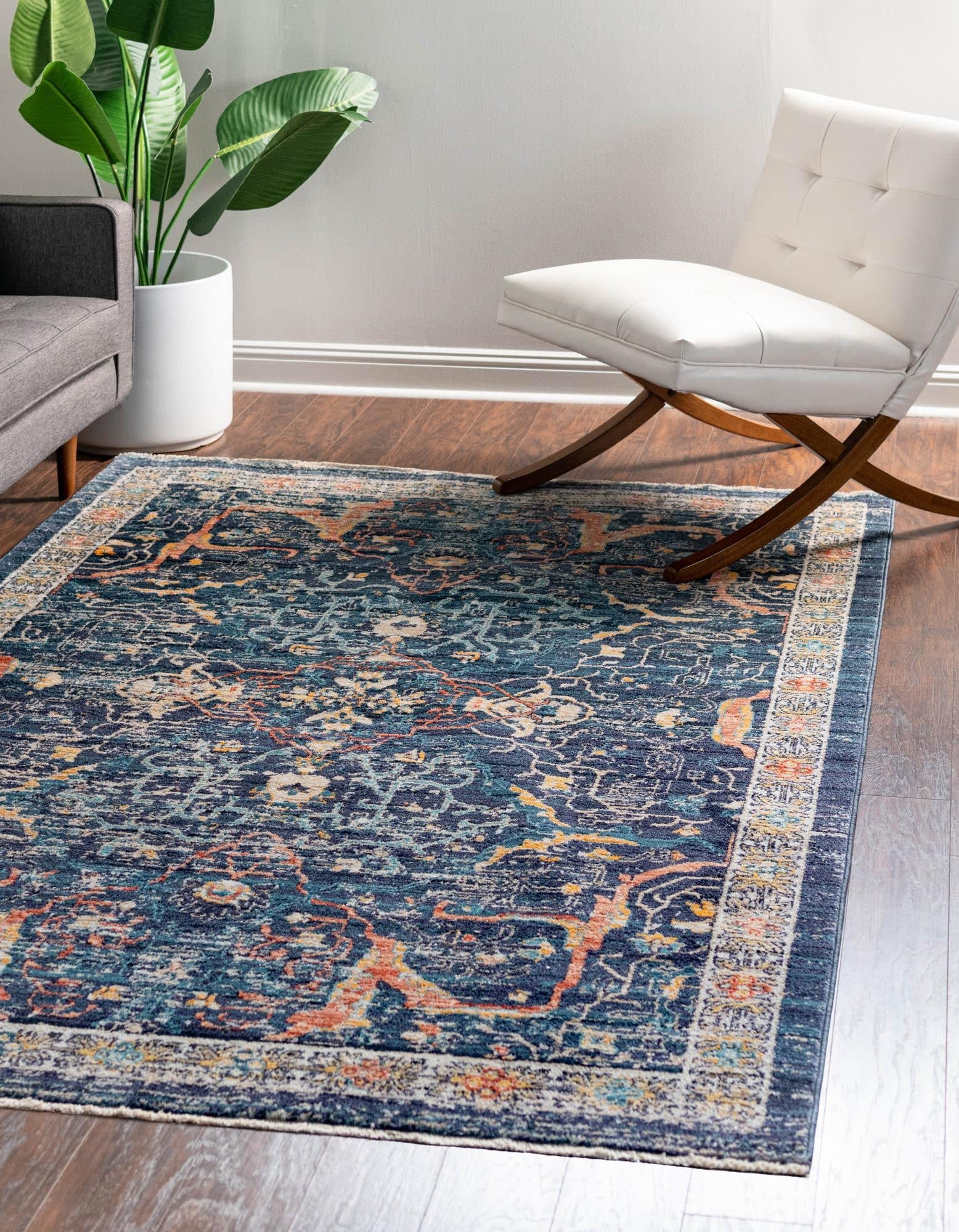 Lola Collection 5' x 8' Navy Blue Area Rug - Soft Medium Pile for Bedroom, Living Room & Dining Room | Durable & Stylish Home Decor