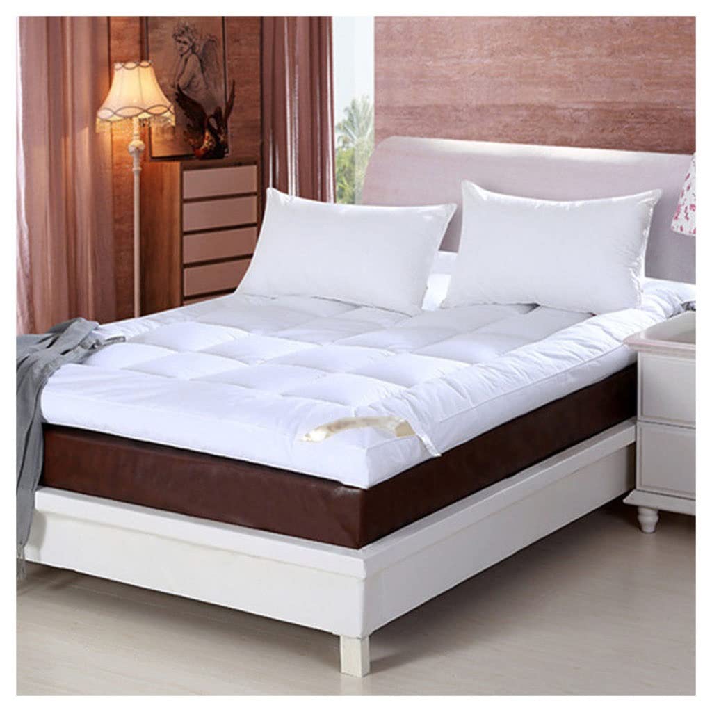 HOMFLOW Soft & Thick Quilted Floor Mattress Topper - Portable Folding Single/Double Bed Pad - Breathable Sleeping Mat for Camping, Guest Beds & Home Comfort