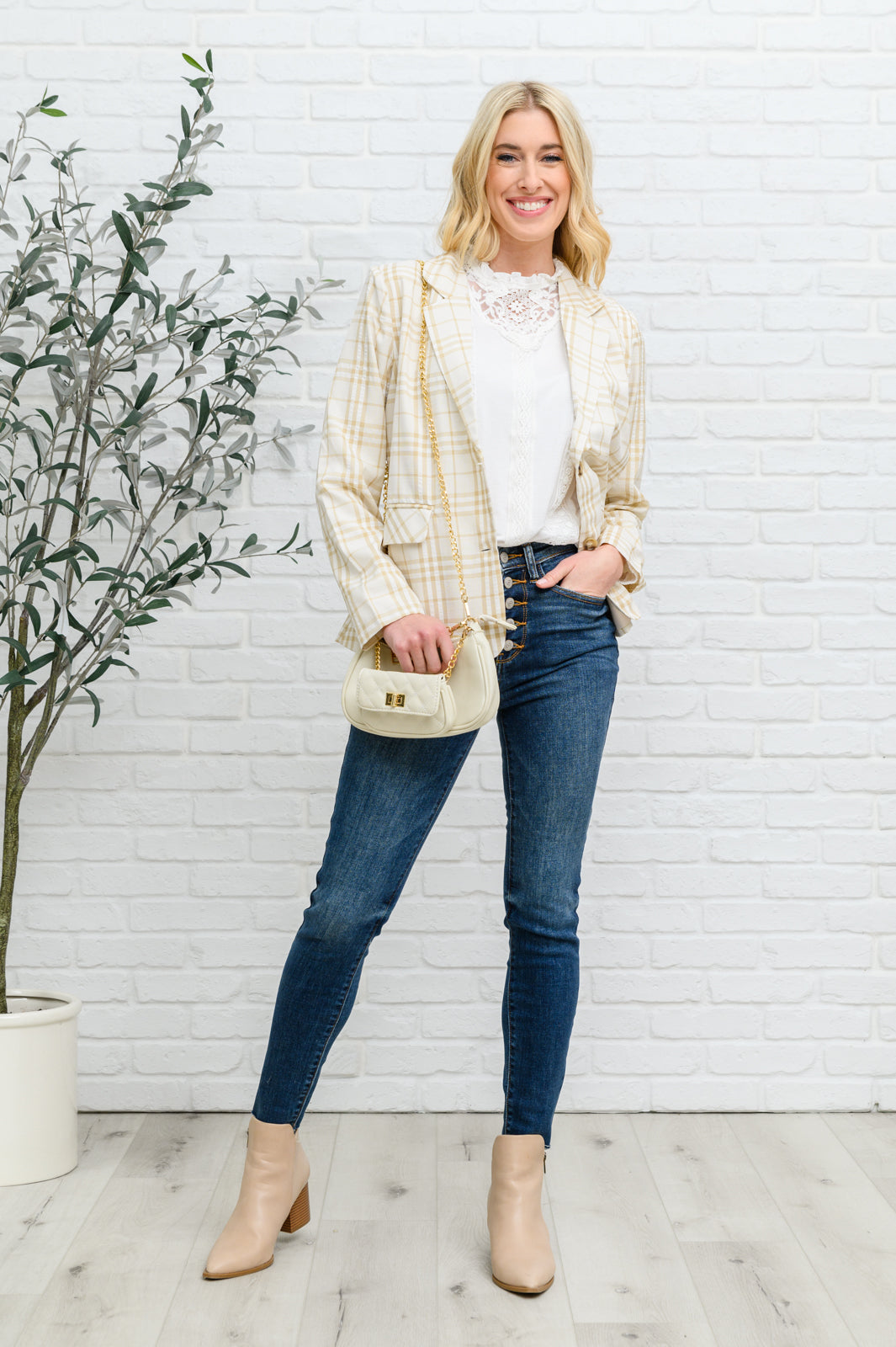 Picture This Top in Off White - Stylish Women's Blouse for Casual Wear, Office & Date Night Outfits