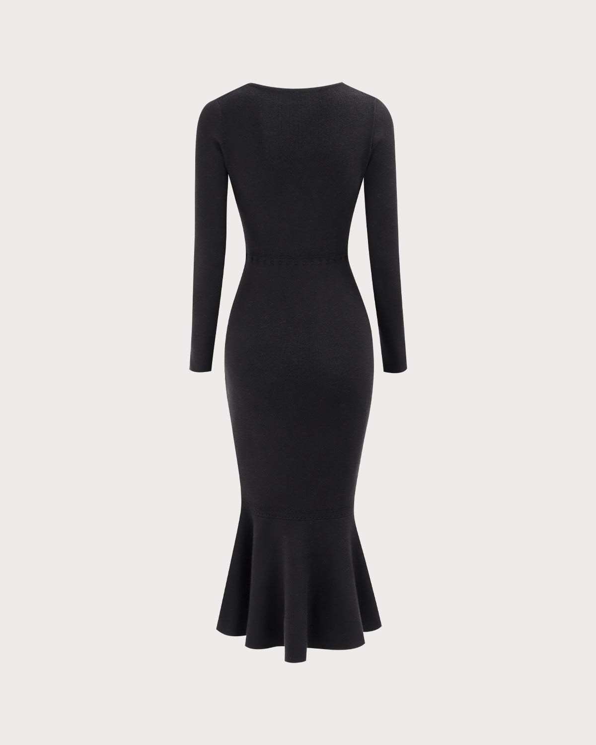 Elegant Black Square Neck Mermaid Sweater Maxi Dress for Women - Perfect for Evening Parties, Date Nights & Special Occasions