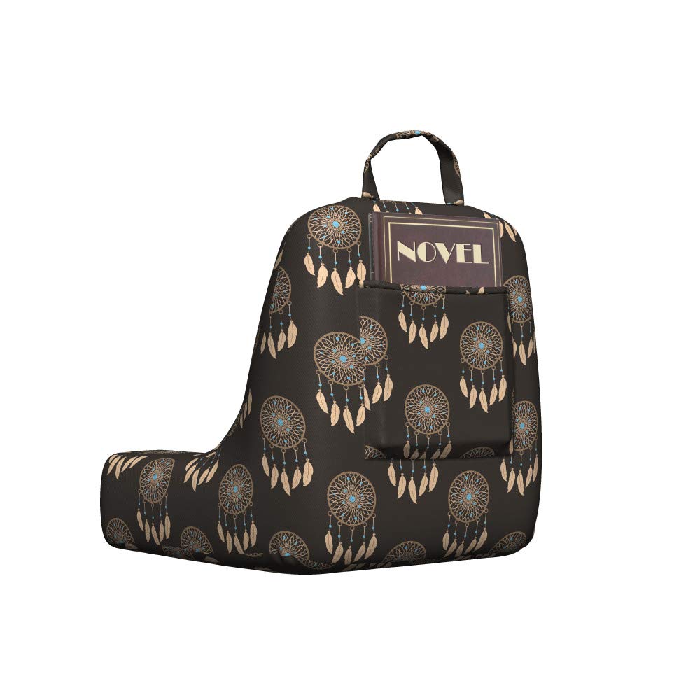 Ambesonne Bohemian Dreamcatcher Reading Pillow Cover - Soft Fabric Printed Bed Rest Case with Cultural Themed Ornate Design, Small Size in Dark Taupe & Ecru - Perfect for Cozy Reading Nooks, Bedroom Decor, and Meditation Spaces