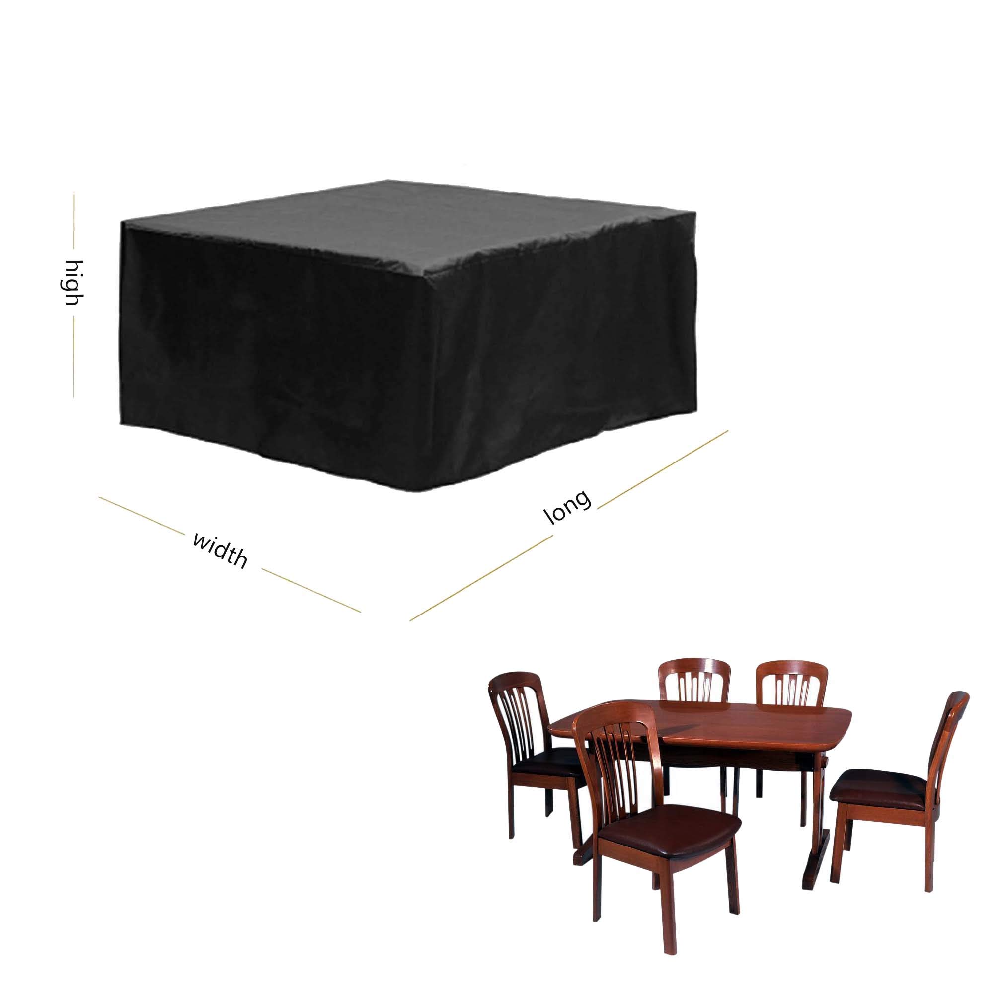59×59×30 Inch Waterproof Patio Furniture Covers - Heavy Duty Rectangular Outdoor Table & Chair Set Protector for Garden, Dustproof & Windproof - Perfect for Backyard, Deck, and Poolside Furniture Protection
