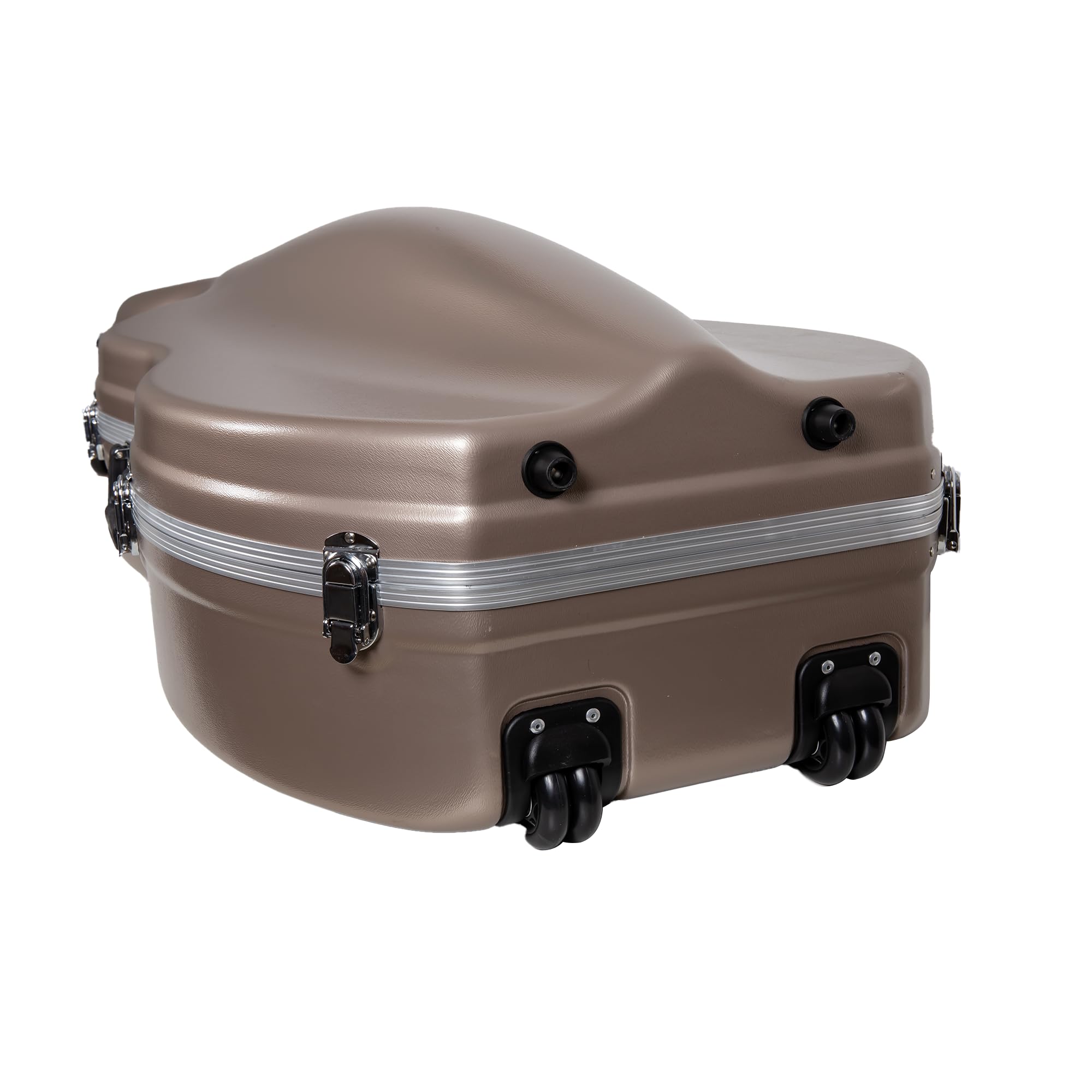 Premium Crossrock ABS Cello Case for 4/4 & 3/4 Size - Champagne Matte Finish, Wine Red Velvet Interior, Durable Molded Hardshell with Wheels, Secure Lock, Dual Bow Holders & Adjustable Backpack Straps | Perfect for Travel, Performances & School Use