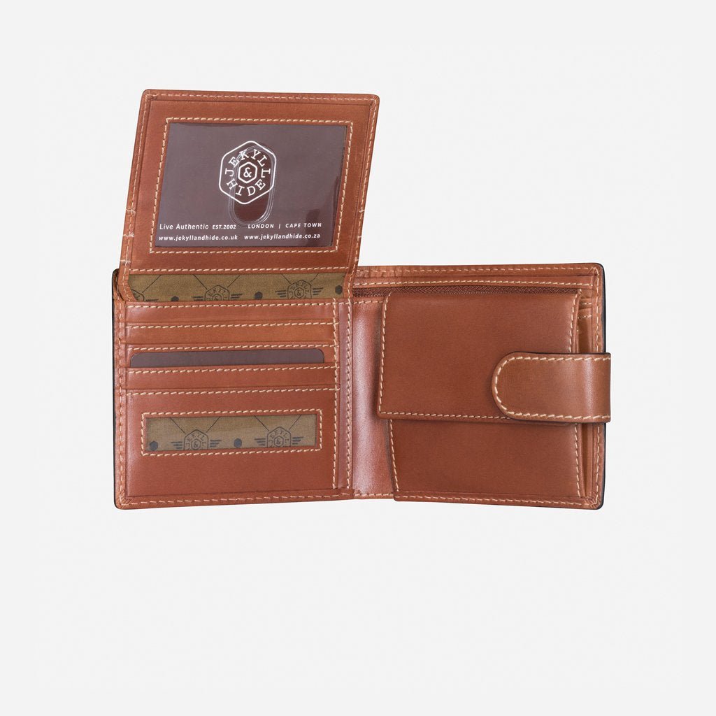Jekyll & Hide Texas Large Billfold Wallet with Coin Pouch - Genuine Leather RFID Blocking Bifold Wallet for Men - Perfect for Travel, Business & Everyday Carry
