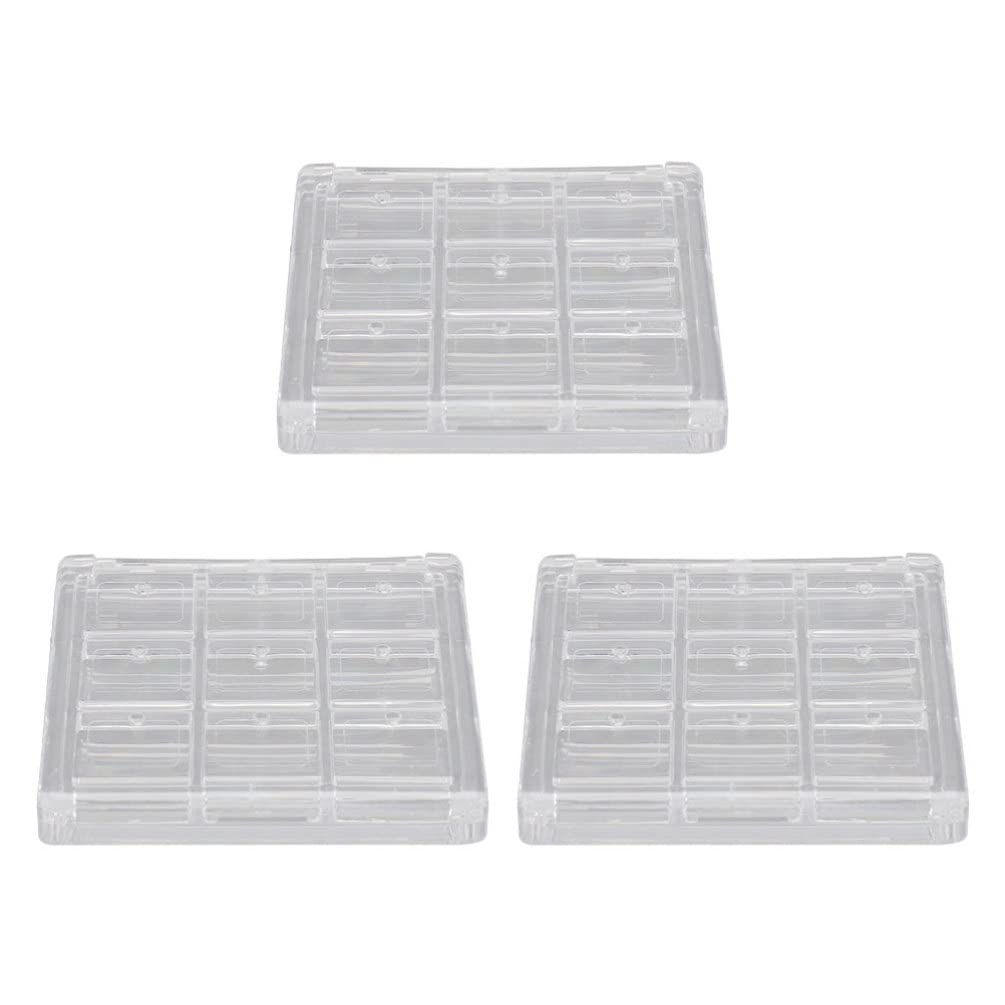 3-Piece Empty Eyeshadow Palette Box with Lipstick Storage - Travel Makeup Organizer Case for DIY Eyeshadow Pans & Lipsticks - Perfect for Travel, Home Makeup Storage & Professional Makeup Artists
