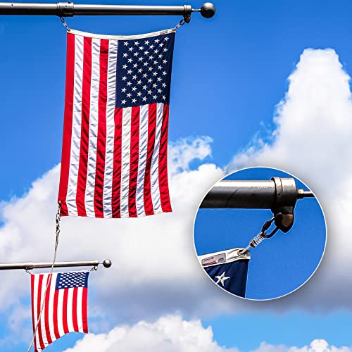 Stainless Steel Marine Flag Clips for Boat Halyards, Outrigger Lines & Antennas - Heavy Duty Flagpole Rope Clips for Stern Lights & Fishing - Perfect for Boating, Sailing & Water Sports