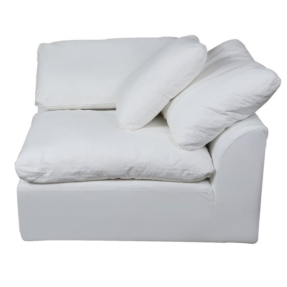 Sunset Trading 4-Piece L-Shaped Fabric Sofa Slipcover Set - White Sectional Couch Cover for Living Room, Family Room & Home Decor