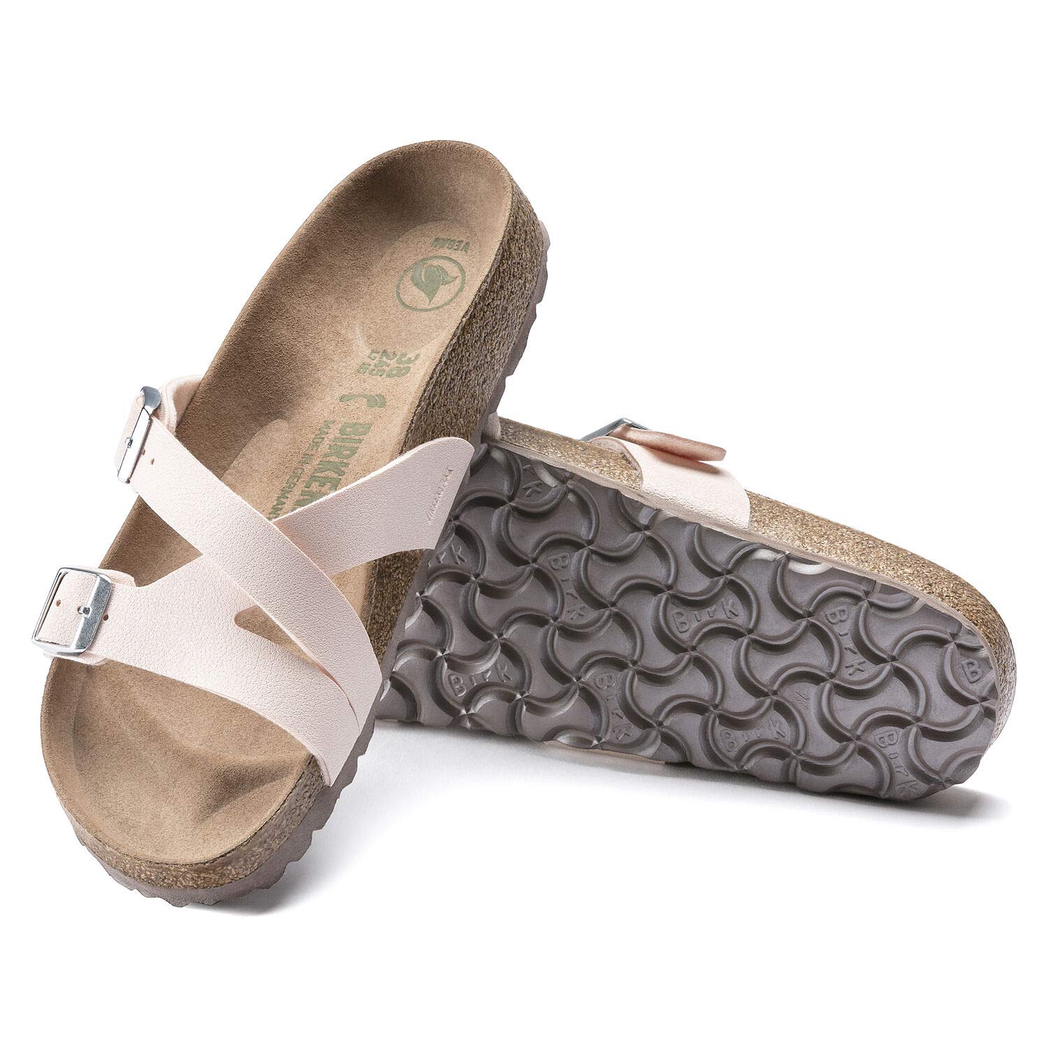 Birkenstock Women's Yao Vegan Sandals - Light Rose Birkibuc - Size 35 EU (4-4.5 US) - Comfortable & Stylish for Casual Wear, Beach & Summer Outfits