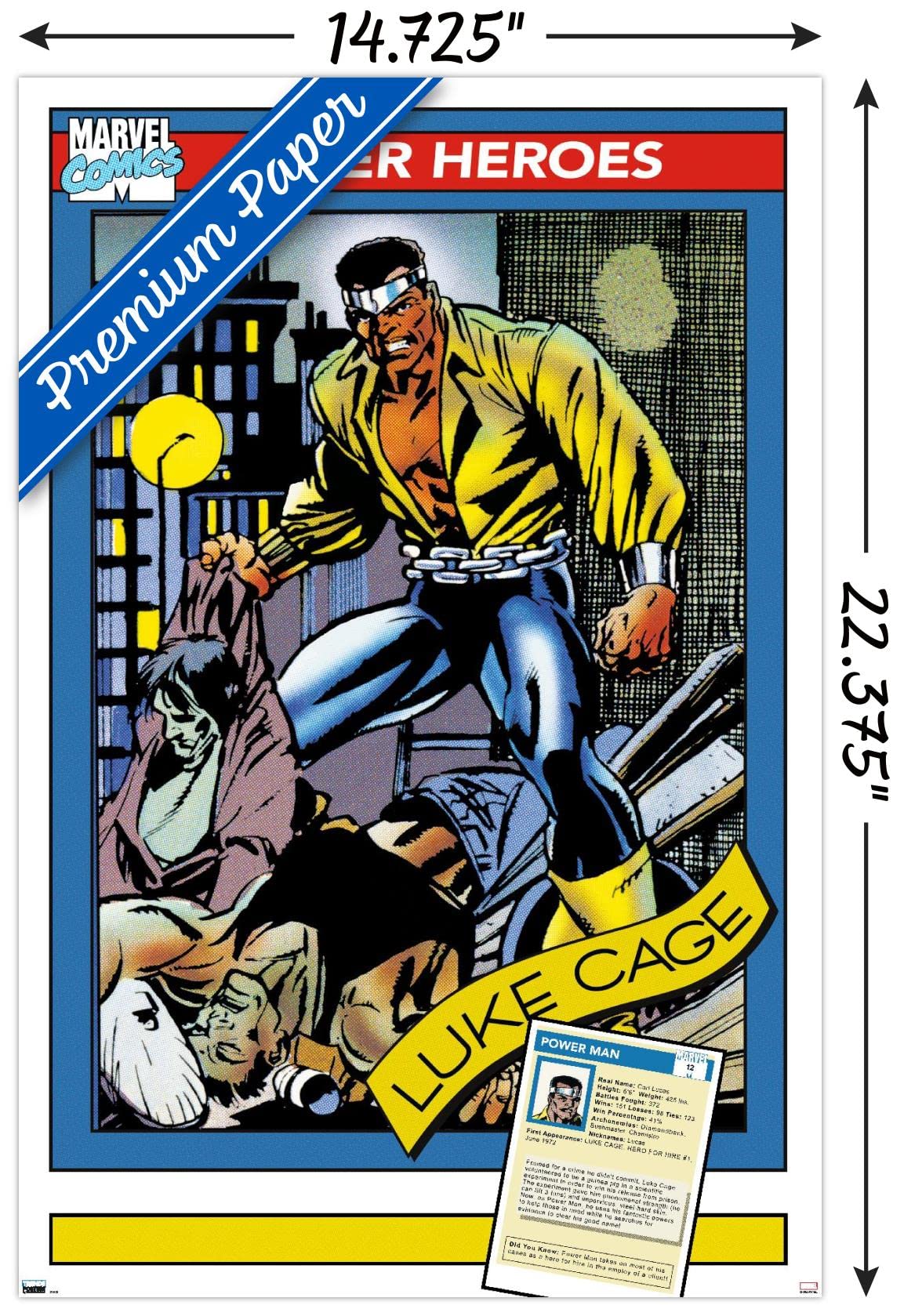 Trends International Marvel Trading Cards - Luke Cage Wall Poster, 14.725