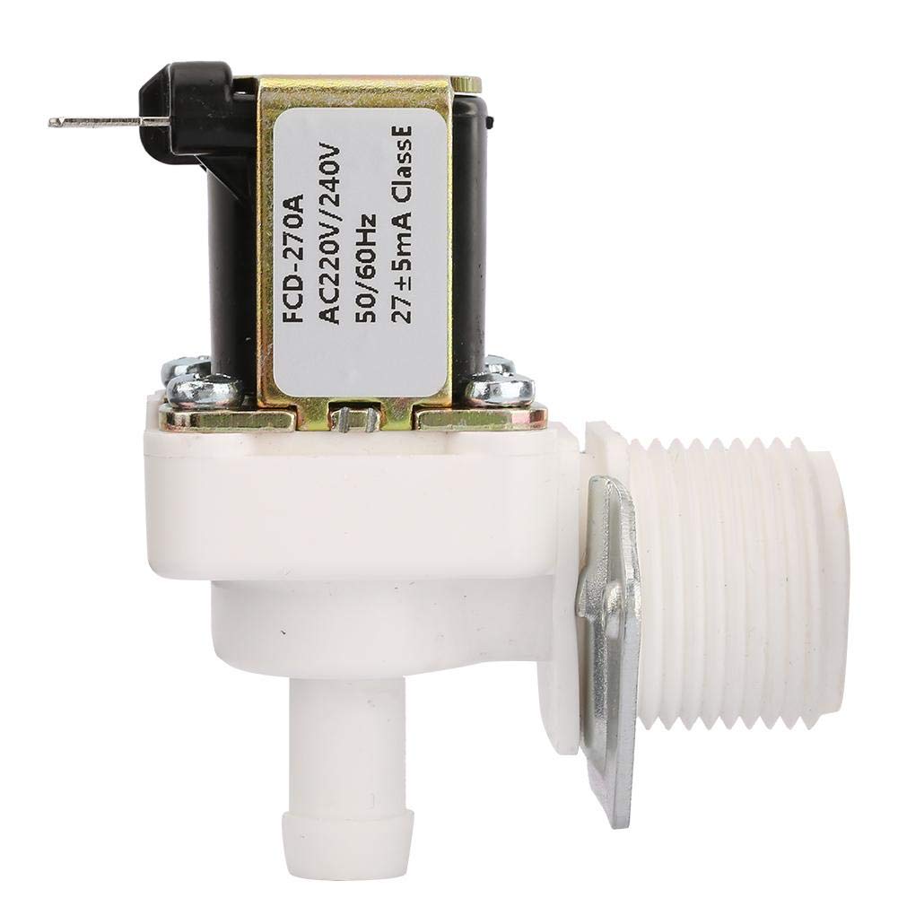220V AC Normally Closed Plastic Electric Solenoid Valve for Ice Makers - Durable Magnetic Water Control Valve for Refrigerators, Water Dispensers & Home Appliances