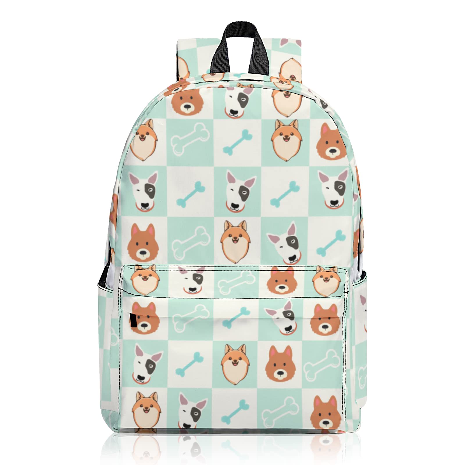 WSQUZHN Women's Dog Backpack - Lightweight Polyester Rucksack with Padded Back & Adjustable Straps, Reusable Printed Laptop Backpack for Work, Study, Travel | Perfect for Pet Owners, Commuters & College Students