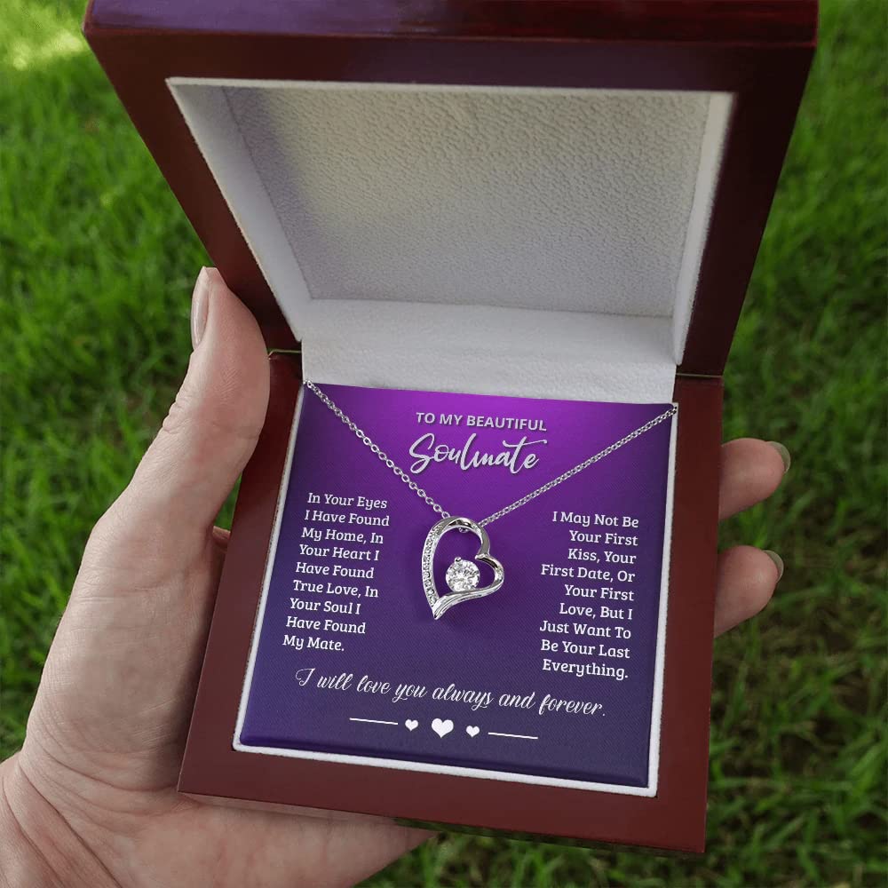 To My Soulmate Necklace - Romantic Jewelry Gift for Wife, Birthday & Anniversary Present from Husband - Elegant Women's Soulmate Jewelry for Wedding, Valentine's Day & Special Occasions