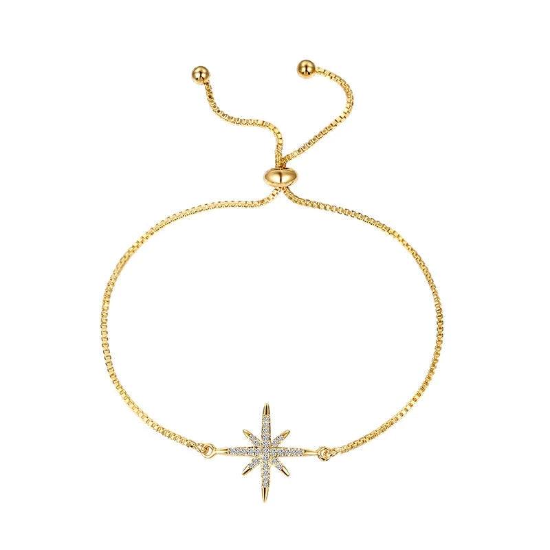 Elegant Gold Star Crystal Bracelet for Bridesmaids - 7343 | Perfect for Weddings, Parties & Special Occasions