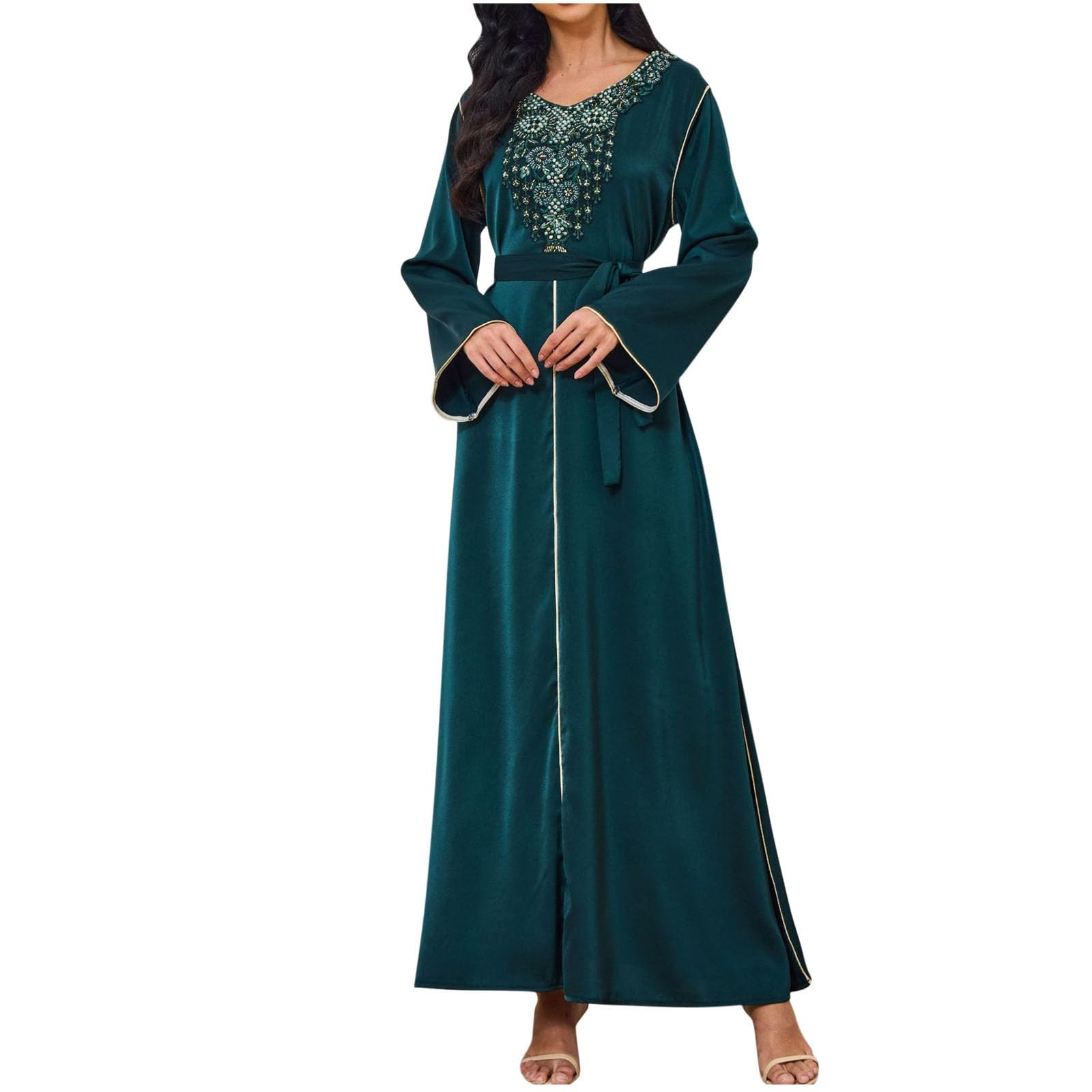 Oelaio Women's Wedding Guest Dresses - Maternity Photoshoot Dresses with Belt for Summer Weddings, Bridal Showers & Special Occasions