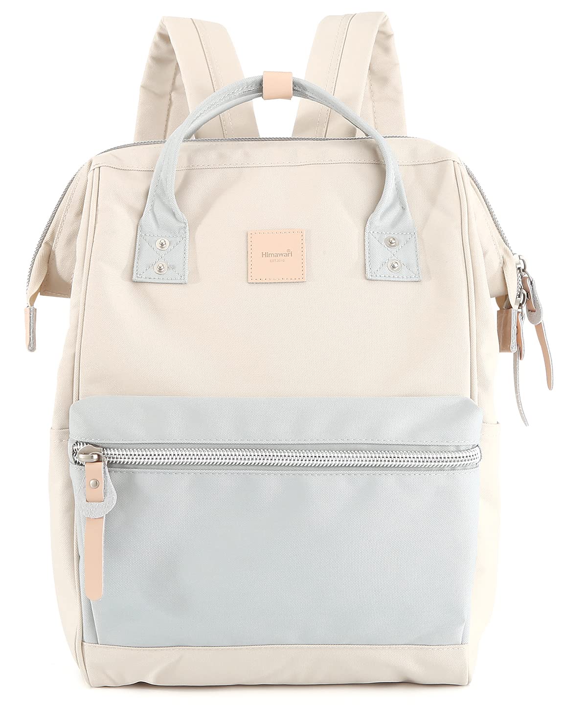 Himawari Laptop Backpack for Women & Men - 17 Inch USB Charging Port Water Resistant Travel Backpack - Large Business Computer Bag for College, Work & Doctor - Perfect for Commuting & Air Travel (1881-Ivory+Light Blue)