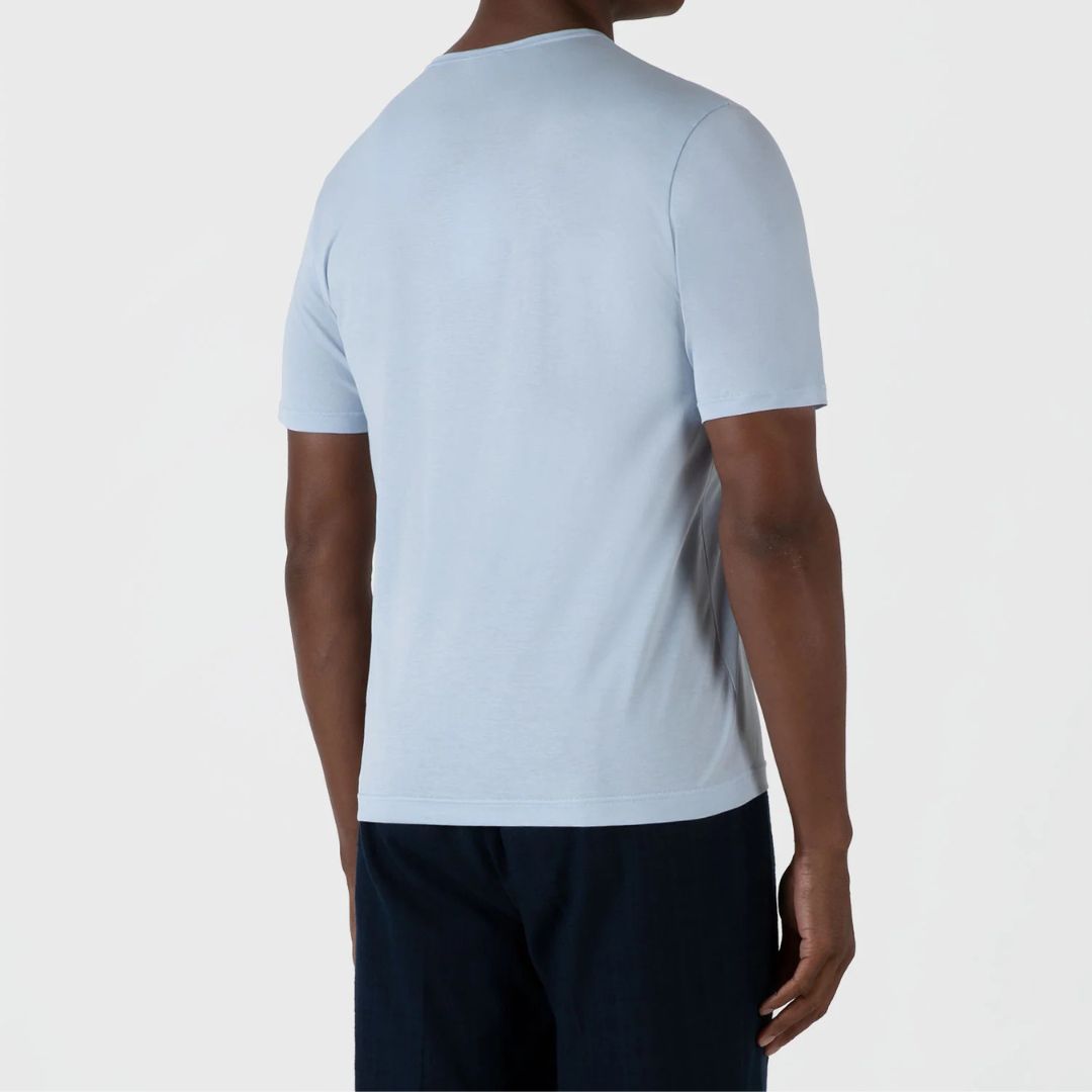 Blue Mist Classic Crew Neck T-Shirt for Men - Soft Cotton Casual Tee - Perfect for Everyday Wear, Gym & Outings