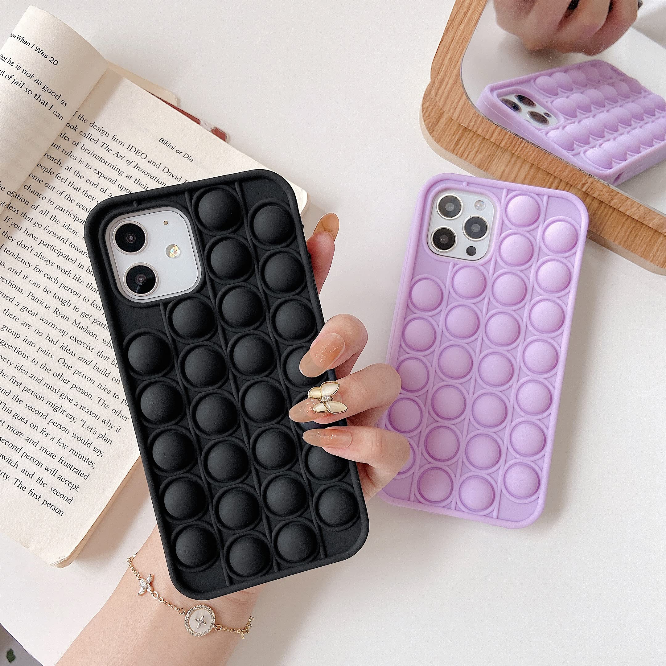Cocomii - iPhone 11 Pro Max Fidget Case with Sensory Push Pop Bubbles - Stress Relief Phone Cover for Women, Men & Kids - Protective 6.5 inch Shockproof Case (Black) - Perfect for Anxiety Relief, Office Stress & Classroom Focus