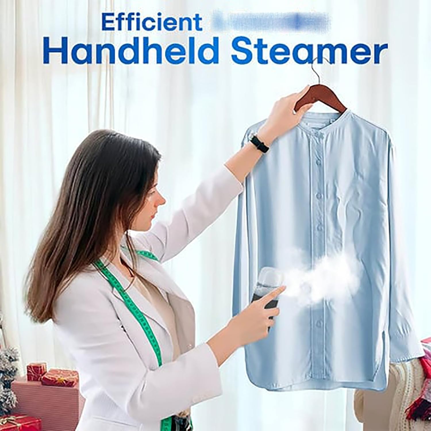 **Easy Care Sunshine 15-Second Heat Up Mini Travel Steamer - Wireless & Portable Handheld Steamer for Clothes - Compact Garment Steamer for Home, Office & Travel - Perfect for Wrinkles-Free Outfits on the Go (White)**