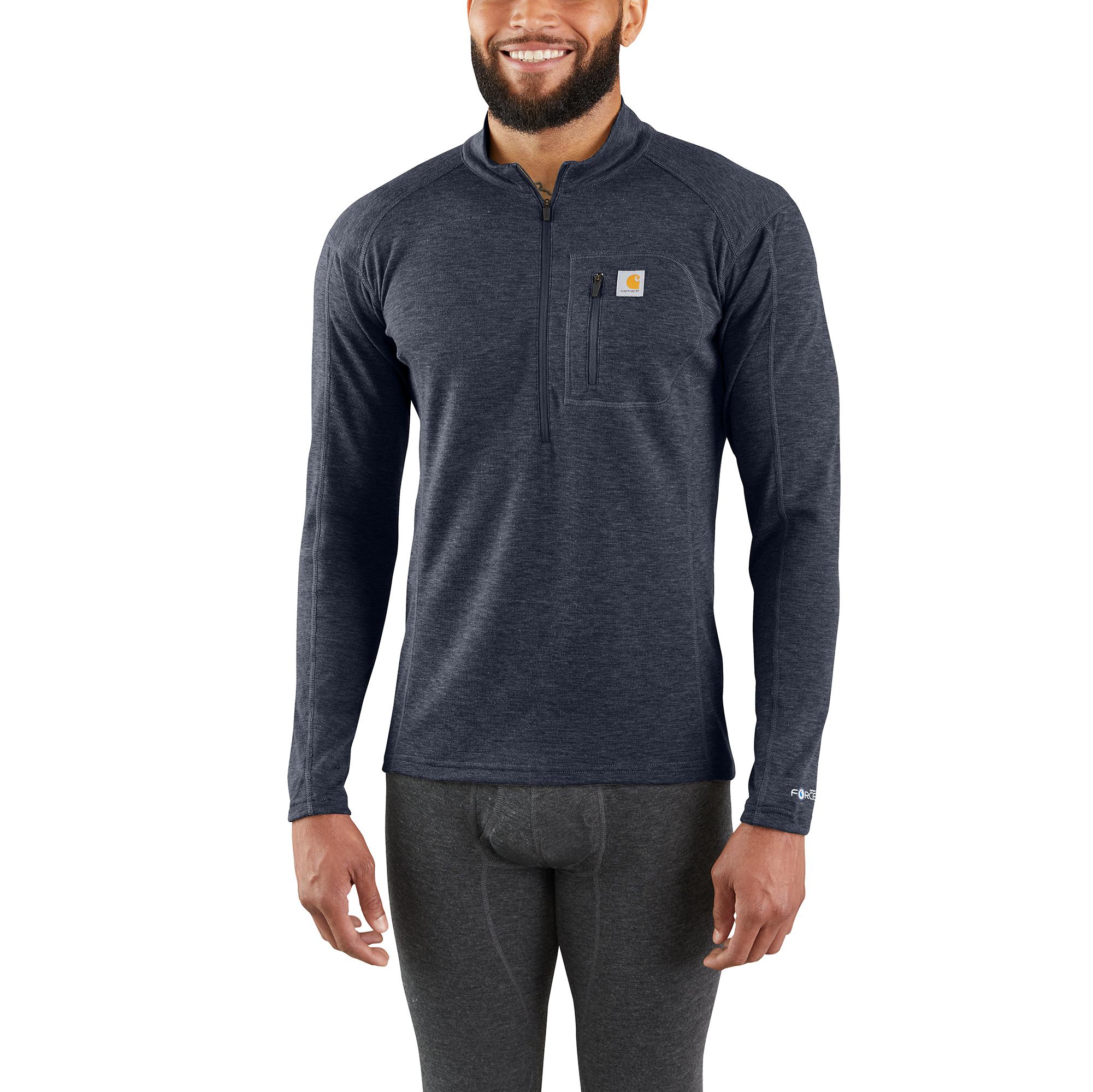 Carhartt Men's Heavyweight Baselayer 1/4 Zip Shirt - Thermal Underwear for Cold Weather Work & Outdoor Activities