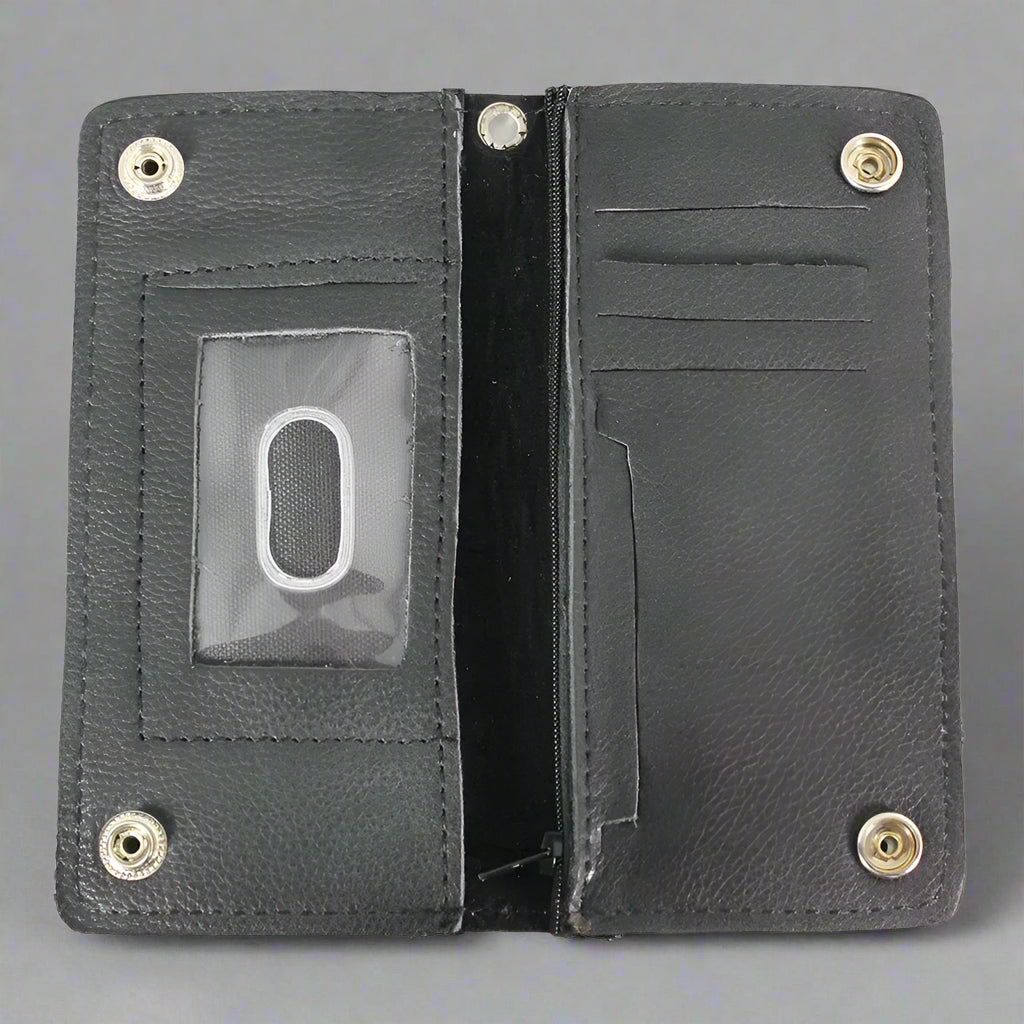 BOL Men's Genuine Leather Bifold Wallet with Chrome Plated Accent - Slim RFID Blocking Wallet for Everyday Use & Travel