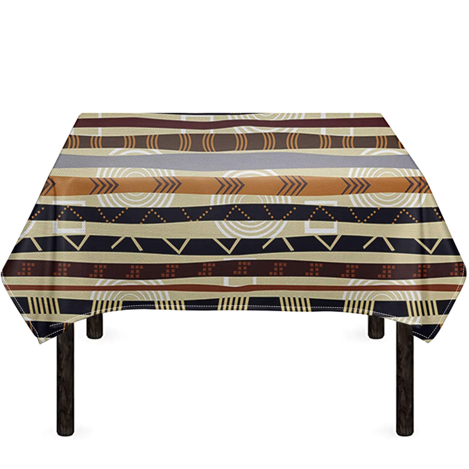 FUSURIRE 60x84 Inch African Print Tablecloth - Waterproof Rectangle Table Cover for Kitchen, Dining Room & Home Decor | Machine Washable Furniture Protector | Perfect for Parties, Weddings & Daily Use