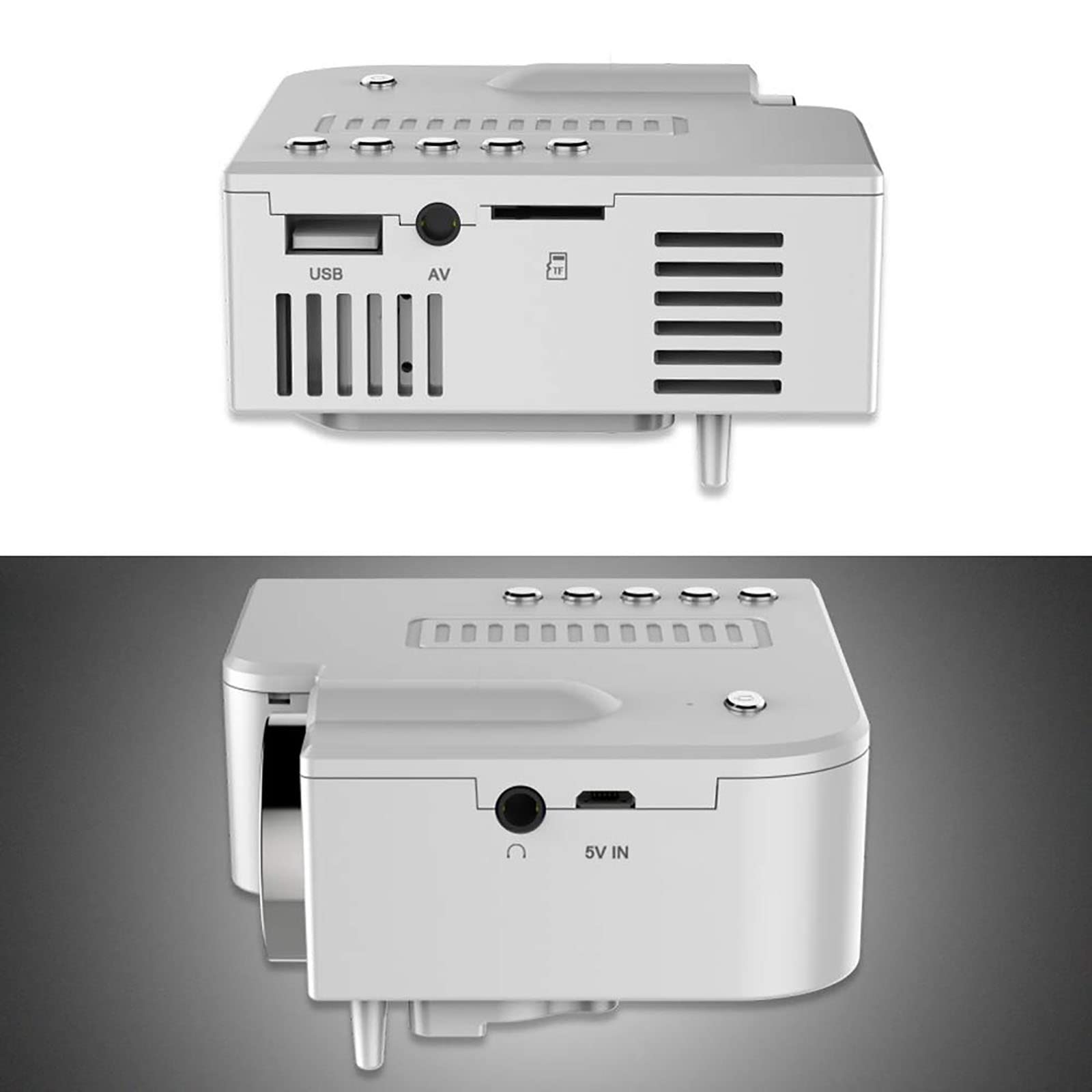 Mini Portable Wired Projector - 1080P Home LED Projector for Kids, Supports USB/TF/AV Input, Phone Screen Mirroring (10