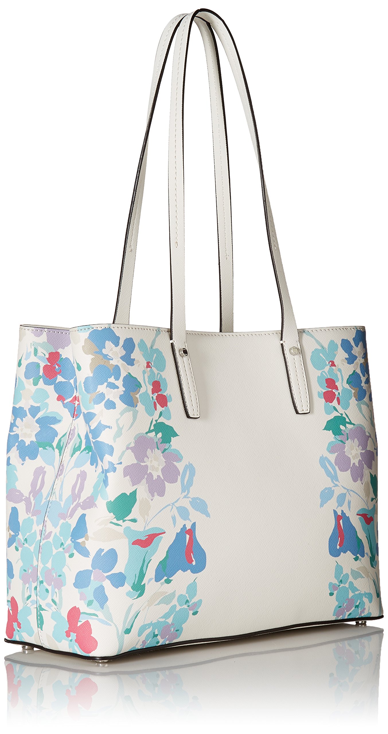Calvin Klein Maggie Printed Saffiano Leather East West Tote Bag for Women - Stylish Work & Travel Handbag, Perfect for Office, Commute & Weekend Getaways