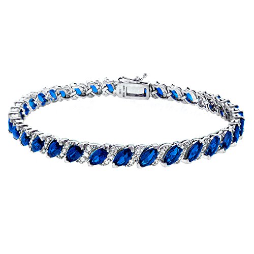 Created Blue Sapphire - Silver