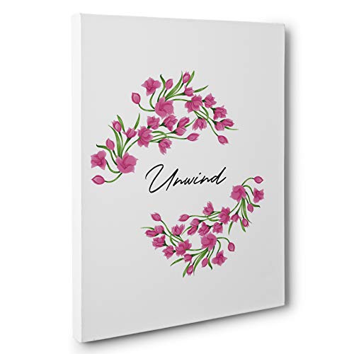 Floral Unwind Canvas Wall Art - Handmade Boho Home Decor for Living Room, Bedroom & Office - Perfect for Relaxing Spaces and Meditation Rooms