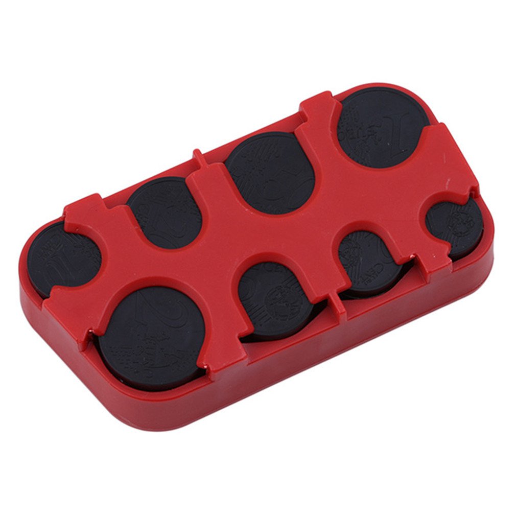 Euro/Dollar Coin Dispenser - Portable Coin Purse Wallet with Storage Box for Cash & Change (Red) - Perfect for Travel, Vending Machines & Retail Businesses