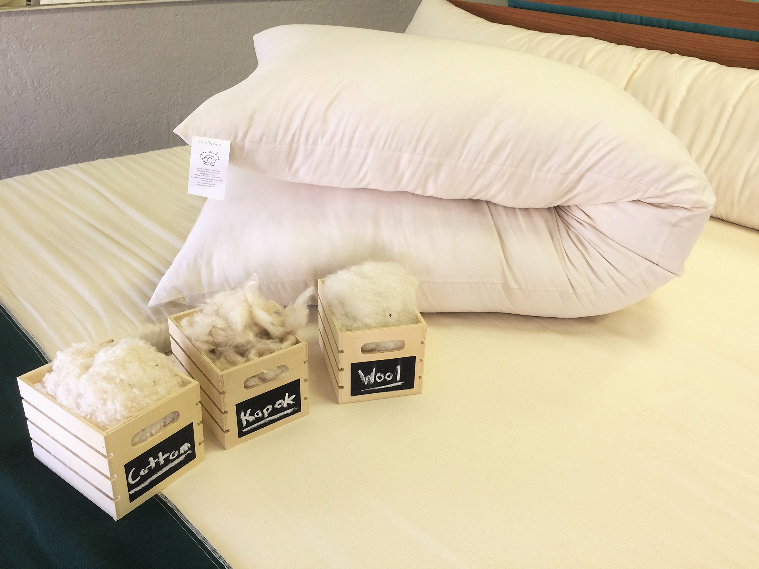Organic Cotton Sleep Pillow with Sateen Cover - Hypoallergenic & Breathable for Side Sleepers, Back Pain Relief - Perfect for Bedroom, Travel & Office Naps