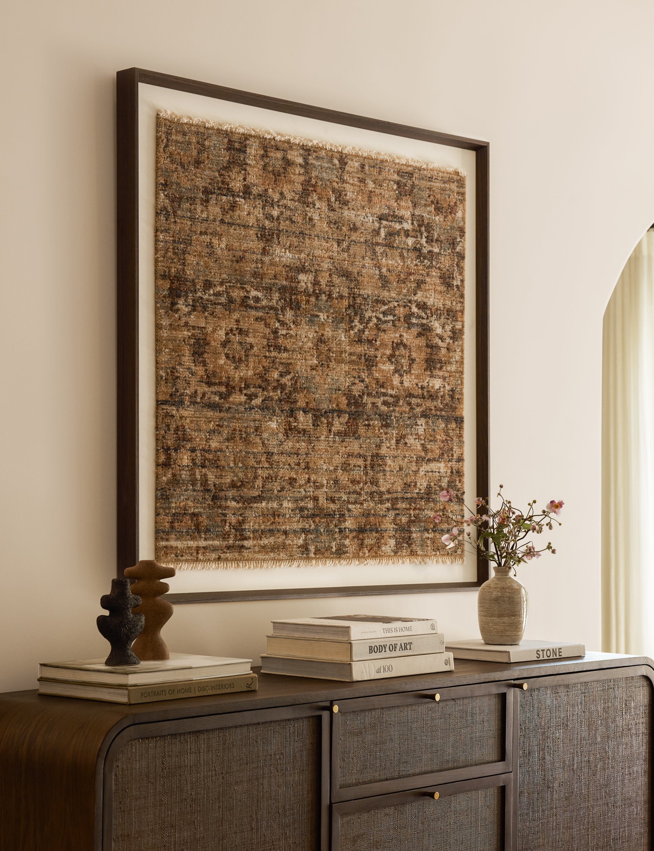 Etta Textile Wall Art - Handwoven Bohemian Tapestry for Home Decor, Living Room, Bedroom & Dorm - Perfect for Boho, Farmhouse & Modern Interior Design Styles