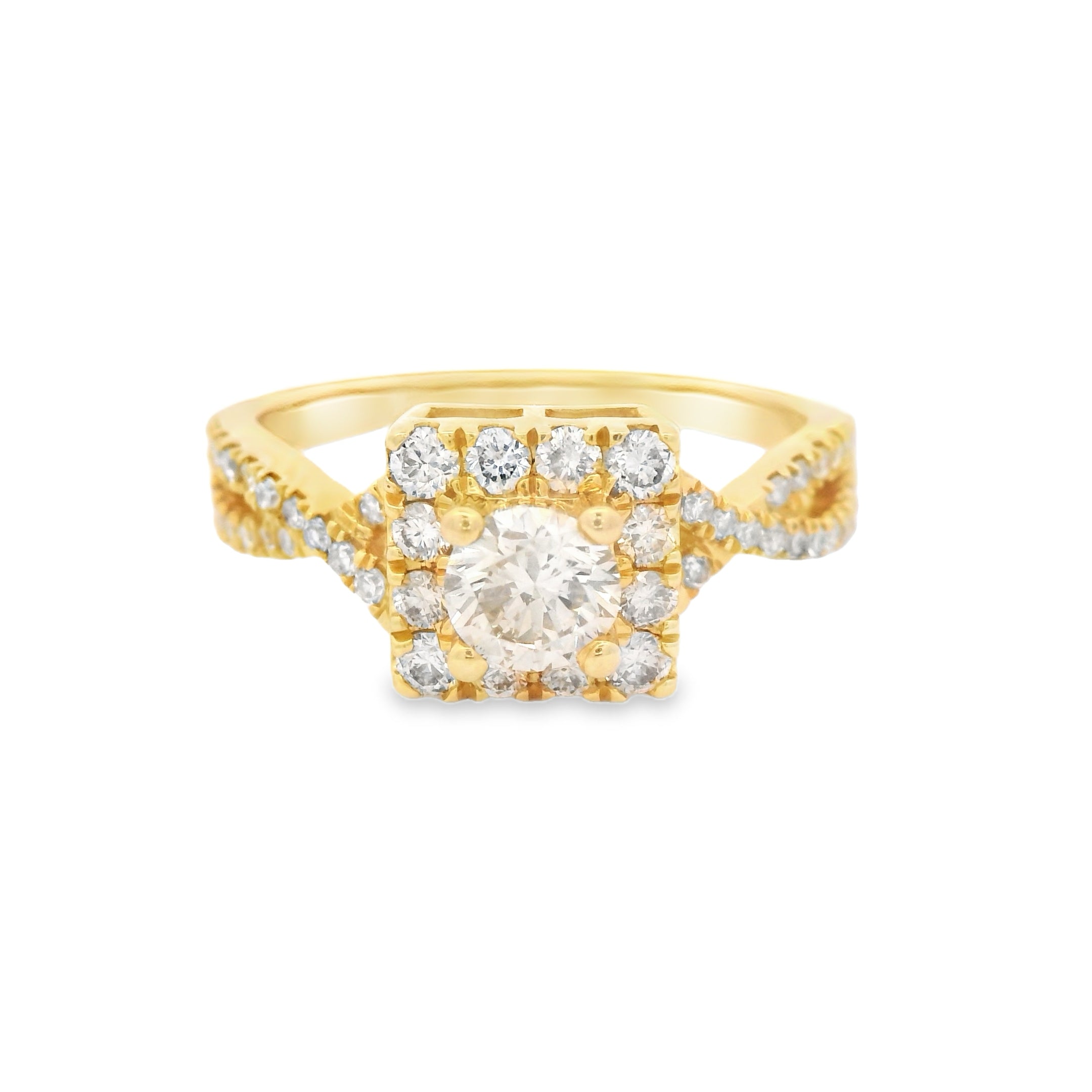 14K Gold Women's Square VS Diamond Engagement Ring - Elegant Cubic Zirconia Wedding Band for Brides, Anniversary Gifts & Special Occasions | JTJ™ Jewelry