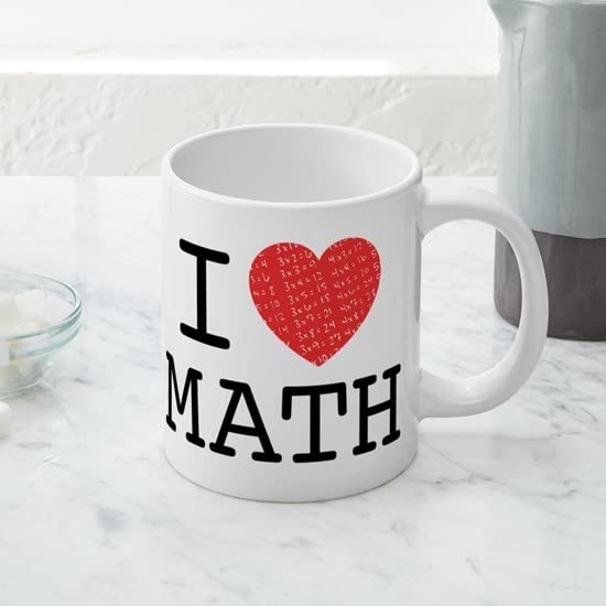 I Heart Math 20 oz Ceramic Coffee Mega Mug | Large Insulated Coffee Cup for Teachers, Students & Math Lovers | Perfect for School, Office & Home Use