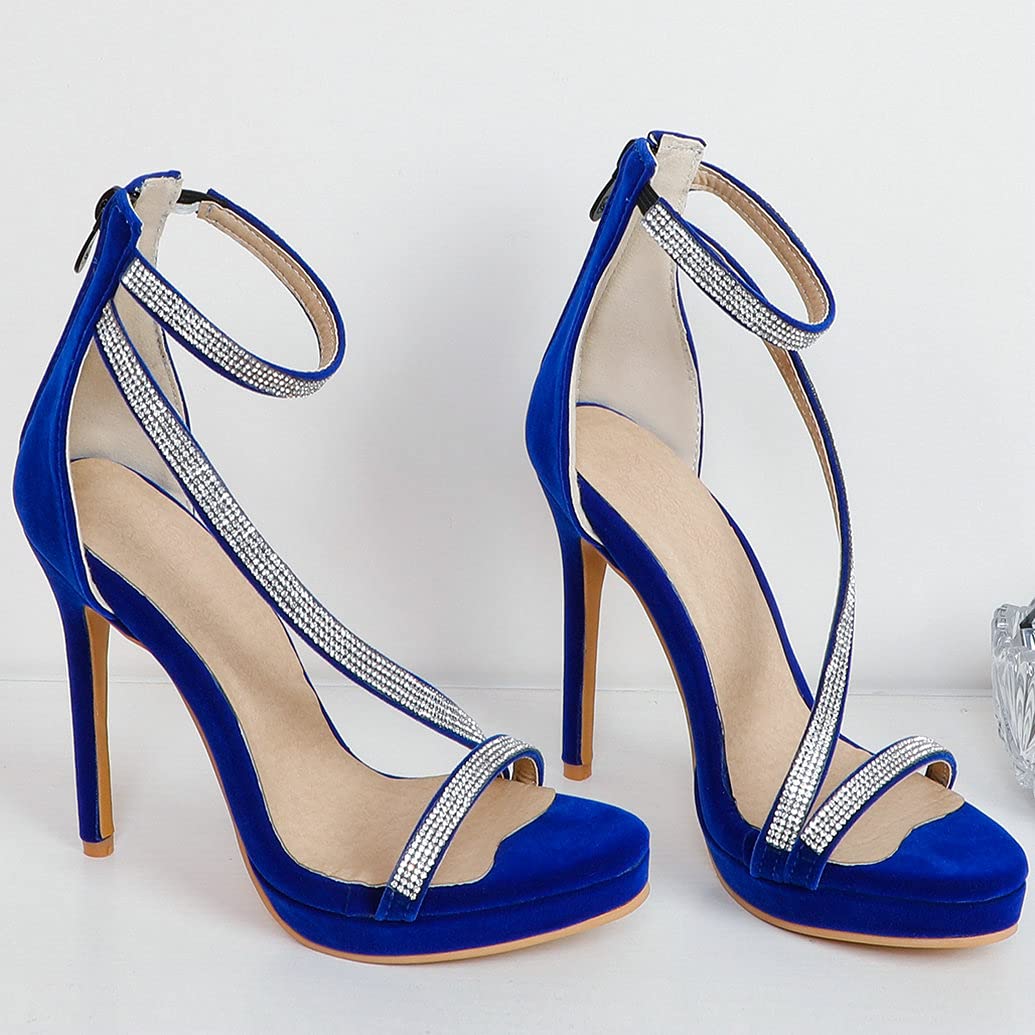 Sparkly High Heel Sandals for Women - Open Toe Stiletto Platform Glitter Party Shoes | Perfect for Weddings, Prom, Evening Events & Special Occasions