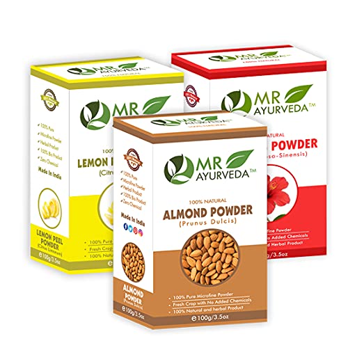 Almond Powder + Lemon Peel Powder + Hibiscus Flower Powder