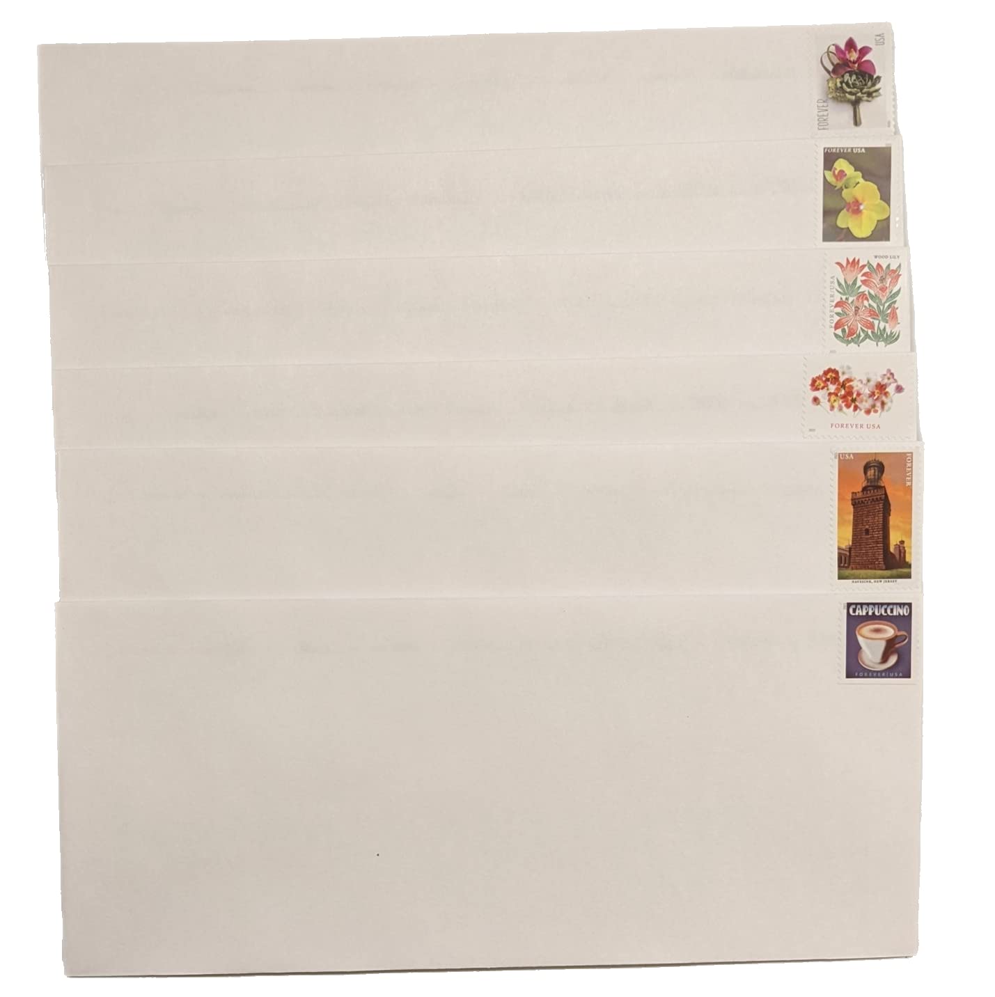 100 #10 Self-Seal Security Envelopes (4-1/8 x 9-1/2 Inches) with Forever Stamps - USPS Approved for Mailing Letters, Bills & Documents - Bulk Pack for Office, Business & Home Use