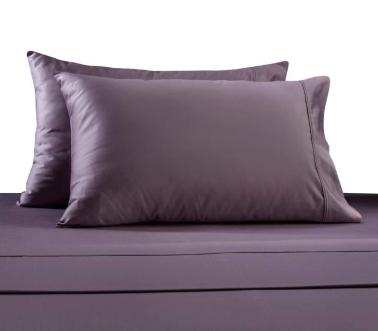 Premium 330 Thread Count 100% Cotton Sateen King Size Pillowcase Set (2 Pack) - Soft Lilac Luxury Bedding for Hotel-Style Comfort at Home